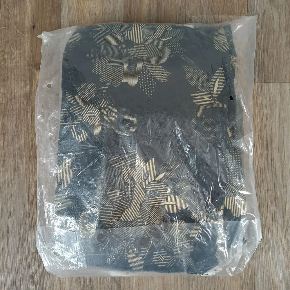 Vintage Garland Black & Gold Floral Priscilla Curtain Panel 88x81 Made in USA